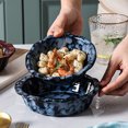 thumbnail image 2 of Qeeadeea Small Round Baking Dish Set Of 2, Colorful Ceramic Casserole Dish, Round Ceramic Pie Plate-blue-14cm and 17cm, 2 of 7
