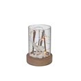 thumbnail image 1 of Led Cylinder Glass Stand With Wooden Base Reindeer Branch, 1 of 3