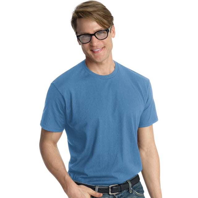 Hanes Nano-T T-shirt pour Homme, P, Bleu Denim