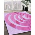 thumbnail image 3 of Ahgly Company Tapis d'Intérieur Lavable à la Machine, Carré, Transitionnel, Rose Fleuri, Tapis de Zone, 6 Pieds Carré, 3 of 7