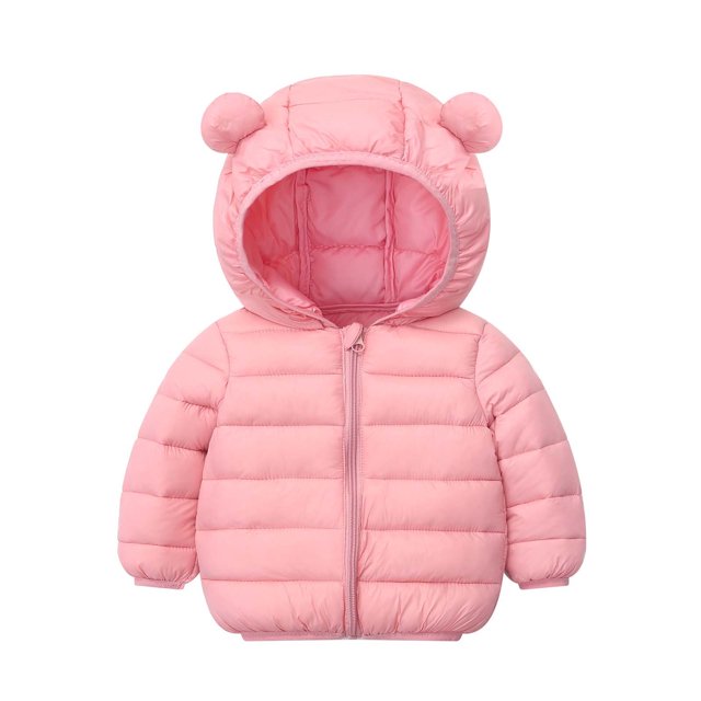 RXIRUCGD Children's Light Solid Color Cotton Jacket( Pink, Size:5-7 Years )