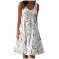 thumbnail image 2 of Économies d'Été! Cameland Robes Sans Manches pour Femmes, Robes Mode pour Femmes à Col Rond Décontractées avec Poches Imprimées Longue Robe, 2 of 5
