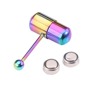 Bague Bouton de Langue/ventre Vibrante en Acier Inoxydable, Clou, Bijou de Perçage Corporel (Anneau de Langue)