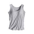 thumbnail image 1 of UPPADA Débardeurs pour Femmes en Modal Rembourré avec Soutien-Gorge Intégré, Col Ras du Cou, Camisole Sans Manches avec Soutien-Gorge Sans Armatures, Chandails Ajustés Décontractés, T-Shirt, Grande Taille, Hauts Confortables, Débardeur pour Femmes, Lot, Côtelé Gris, m, 1 of 6
