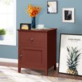 thumbnail image 4 of Costway Table de Chevet 2 Pcs Tiroir Table d'Appoint Bout de Canapé Armoire de Rangement Cerisier, 4 of 10