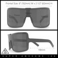 thumbnail image 3 of Fancy Large Oversized Curved Panel Monoblock Shield Sport Plastic Sunglasses Slate - Blue Brown, 3 of 7
