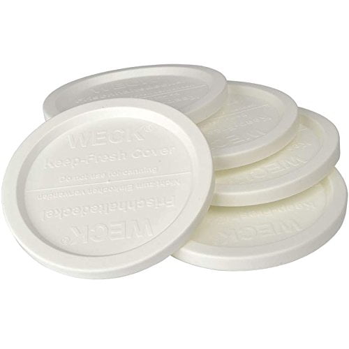 LARGE WECK JAR 5 PACK KEEP FRESH PLASTIC LIDS, 5 PACK (LARGE = 4", 100mm) Fits models 738, 739, 740, 741, 742, 743, 744, 745, 748, 974