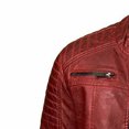 thumbnail image 4 of Leather Motorcycle Jacket Mens Leather Plus Fleece Jacket, Motorcycle Jacket, Warm Leather Jacket, 4 of 7