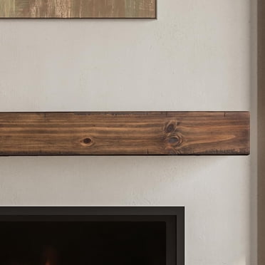 MANTELSDIRECT Dakota Foyer Flottant en Bois de Pin de 48 Pouces Mantel Tablette - Brun Moka / Profondeur de 9 Pouces - Beau Bois Rustique Mantel pour Foyers, Salons, Foyers Électriques et Téléviseurs Inférieurs