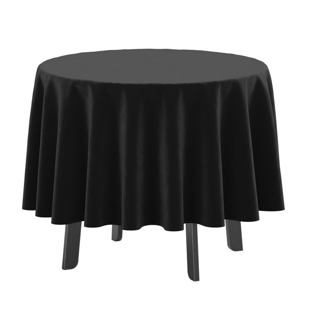 Nappe ronde d'intérieur/extérieure de Vargottam 58 pouces nappe ronde imperméable à l'eau de table de patio, couvertures de table de printemps/été pour la table circulaire d'arrière-cour/BBQs/Picnic - noir