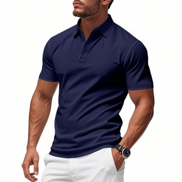 Weiqiqre Shirts for Men Lightweight Bamboo Viscose Polo Ultra Soft Casual Collared Golf Shirt