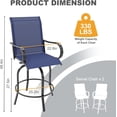 thumbnail image 2 of YUSAZENS Tabourets de Bar Pivotants d'Extérieur en 2 Pcs - Chaises de Terrasse Hauteur avec Rotation à 360°, Cadre Résistant à la Rouille, Idéal pour Jardin et Terrasse Bleu, 2 of 6
