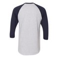 thumbnail image 2 of T-shirt Raglan à Manches Trois-Quarts 5050, 2XL, Gris Chiné, 2 of 2
