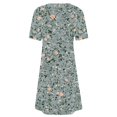 thumbnail image 4 of Ovzne Robes d'Été pour Femmes Robe d'Été Mode Féminine Robe à Col Rond Manches Courtes Imprimée Robe Chandail Robe de Printemps Manches Courtes Liquidation, 4 of 5