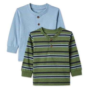 George Baby Boys' Long-Sleeve Henley T-Shirt 2-Pack