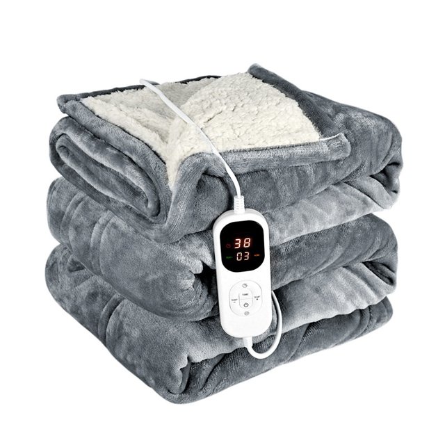 Electric Heated Throw Blanket, Machine Washable Double Side Flannel, Gray ,Easy to Use