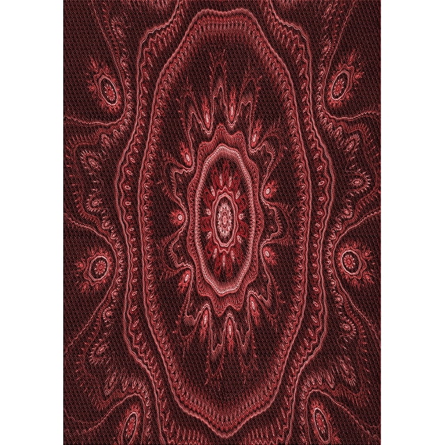 Ahgly Company Machine Washable Indoor Rectangle Transitional Fire Brick Red Area Rugs, 2' x 4'