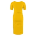 thumbnail image 4 of Ovzne Robes d'Été pour Femmes 2025 Robe Femme à la Mode Imprimée Plissée Jupe de Maternité Manches Courtes Col Rond Mi-Mollet Robe de Vacances Manches Courtes Imprimée Liquidation, 4 of 7