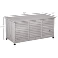 thumbnail image 3 of Outsunny Coffre de Terrasse en Bois Conteneur de Rangement Extérieur avec Fente d'Aération Gris, 3 of 10