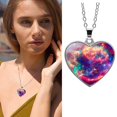 thumbnail image 4 of Solar System Planet Galaxy Double Sided Glass Universe Heart Pendant Necklace, 4 of 9