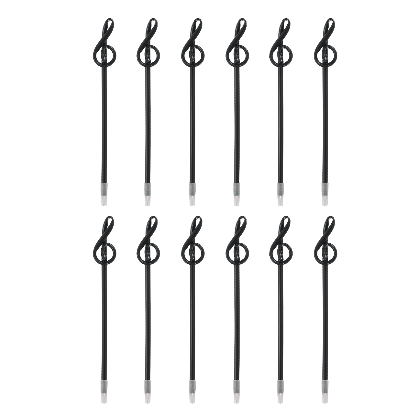 12pcs Rollerball Pens 1.0mm, Musical Note Ball Point Pens Black Liquid Gel Ink Music Novelty Smooth Writing for Home Office Gifts, Black