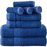 Prime Collections Ultra Soft Luxury Bamboo Cotton Bath Towel Set 8 Piece Towels 600 GSM 2 Bath Towels 2 Hand Towels and 4 Washcloths