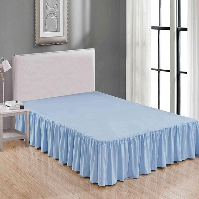 MesaSe Sheets & Beyond Solid Microfiber 14” Bed Skirt Queen White