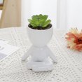thumbnail image 3 of YAOMOBB Indoor Plant Decoration Pot Creative Craft Desktop Vase Container Small Figure Potted Plant Pot Mini Human Shaped Ceramic Flower Pot, 3 of 7