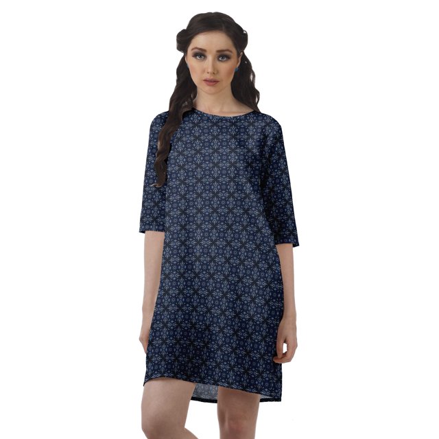 Moomaya Robe de Soirée Droite en Georgette Mousse à Encolure Dégagée pour Femmes Robe à Manches 3/4