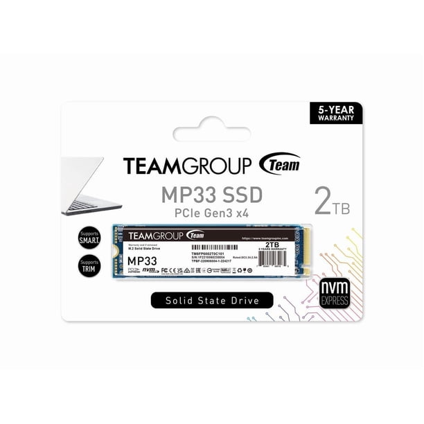 TEAM MP33 SSD 2TB M.2 NVMe 5145時間100% Team Group MP33 M.2 2280 2TB PCIe 3.0 x4 with NVMe 1.3 3D NAND