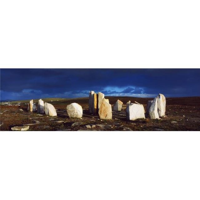 Impression d'Affiche de Pierres Debout Blacksod Point Co Mayo Ireland par The Irish Image Collection, 44 x 14 - Grand