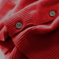 thumbnail image 4 of Womens Lightweight Knit Cardigan Long Sleeve Button Down Cardigans Sweater Fall Soft Crew Neck Shrugs Tops Wine, L, 4 of 5