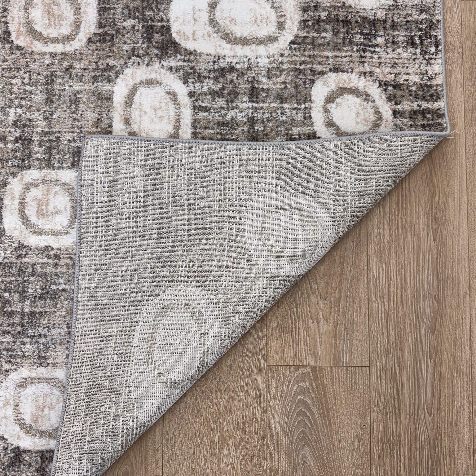 Tapis d'interieur abstrait Rug Branch Cadence, gris beige, moderne - Salon, chambre, salle a manger et cuisine