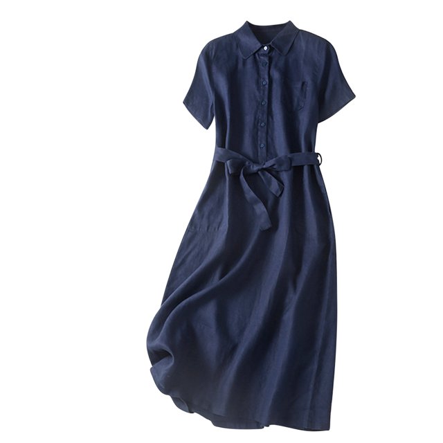 Robe à Manches Longues Femme Col Montant Brodé Coton et Robe Femme Littérature Rétro Fluide Longue Robe Été Longue Robe pour Femme Longue Robe Été pour Femme