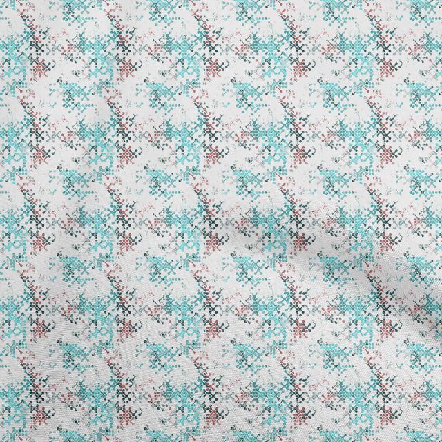 oneOone Polyester Spandex Dusty Teal Green Fabric Abstracts Sewing Craft Projects Fabric Prints By Yard 56 Inch Wide