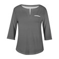 thumbnail image 4 of QIPOPIQ Plus-Size Tops for Women Summer V Neck T Shirts Color Block Raglan Tees Clearance, 4 of 5