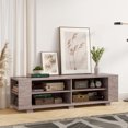 thumbnail image 3 of Costway 59" Wood TV Stand Console Storage Entertainment Media Center with Shelf Grey, 3 of 9