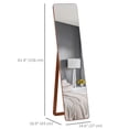 thumbnail image 3 of HOMCOM Full Length Mirror, Rectangular Full Body Mirror, Light Walnut, 3 of 10