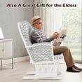 thumbnail image 2 of Costway Glider and Ottoman Cushion Set Wood Baby Nursery Rocking Chair Light Grey, 2 of 10
