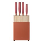 ZWILLING Now S 6 Piece Knife Block Set, Orange-Red