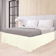 thumbnail image 1 of PiccoCasa Polyester Brushed Bed Skirt with Elastic Dust Ruffles 16" Drop, Full Pearl White, 1 of 9