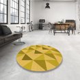 thumbnail image 4 of Ahgly Tapis d'Intérieur Lavable en Machine Carré Transitionnel Brun Doré Foncé, 7 Pieds Carré, 4 of 7