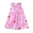 thumbnail image 1 of LUOGENLI Robe Été Filles Robe Décontractée Princesse Robes Sans Manches Imprimé Floral Enfants Coton Robe de Plage Robe pour Filles Tendance Été Longueur Genou 4-5 Ans, 1 of 3