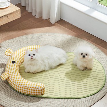 Meitianfacai Pet Mat with Pillow - Pet Bed Mat for Sleeping and Play, for Small Middle Dogs Cats Pets, Easy to Clean, Versatile Use as Pet Bed, Play Mat, or Comfort Corner