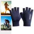 thumbnail image 3 of Women Men Summer Gloves Protection Cool Thin Breathable half finger blue, 3 of 4