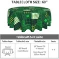 thumbnail image 4 of St. Patricks Day Tablecloth Round 60Inch Spring Clover Shamrock Print Table Cloth Cover with Green Black Buffalo Checkered Plaids Reusable Heat Resistance for Kitchen Dining Holiday Decor, 4 of 6