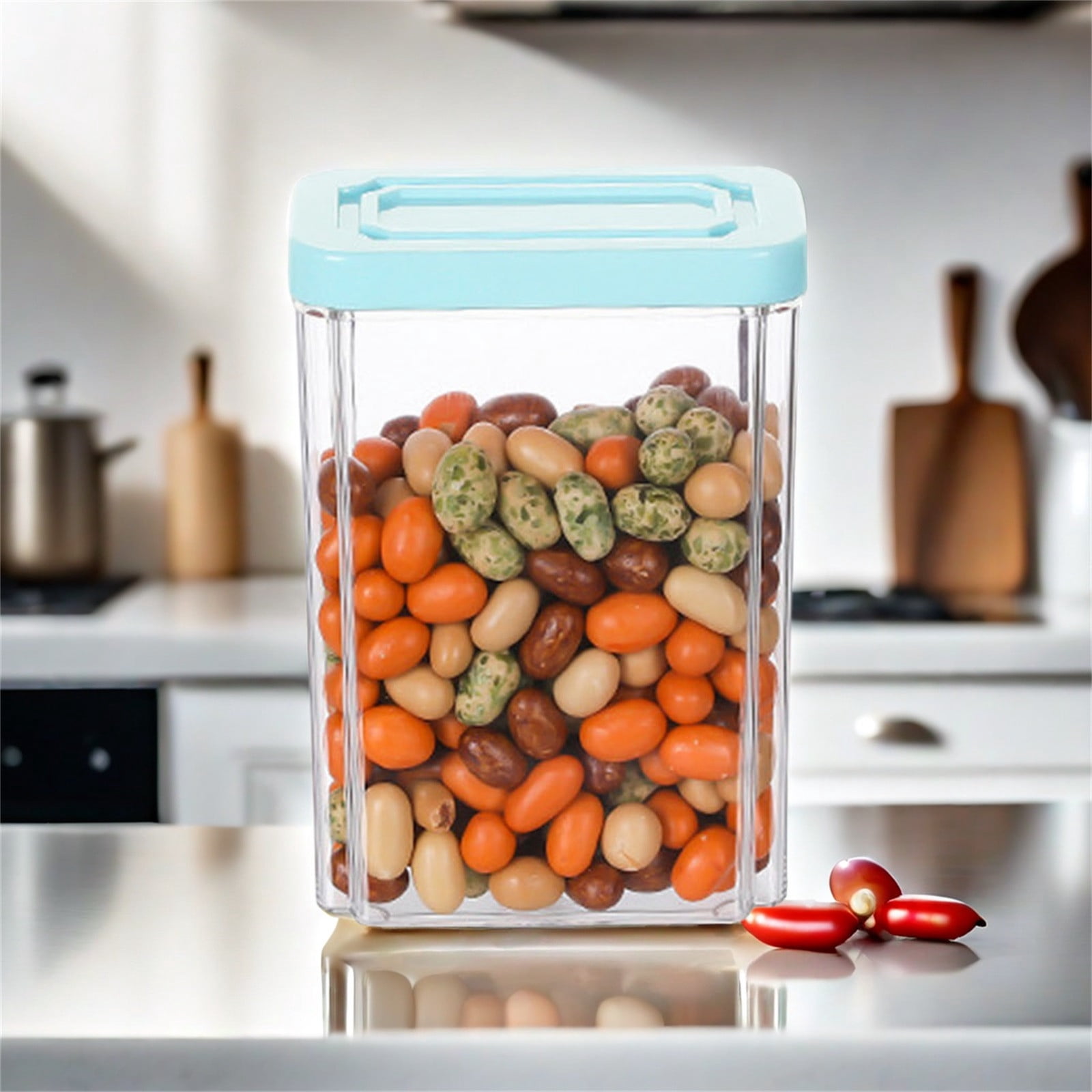 Wzzjkit Airtight Food Storage Containers, Food Storage Container with Lids Tall Airtight Food Storage Jar Plastic Food Storage Container Kitchen Pantry Containers for Cereal Flour And