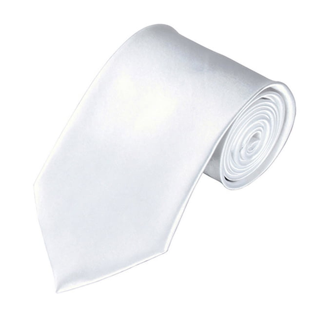 TopTie Unisex Necktie Solid Color White Blue Skinny Tie