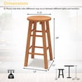 thumbnail image 3 of Gymax Tabourets de Bar d'Extérieur en Bois de 24 Pouces, Ensemble de 4, avec Siège Rond et Repose-Pieds pour Jardin, 3 of 10