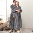 thumbnail image 3 of Mens Winter Clothes Mens Winter Lengthened Bathrobe Home Clothes Shawl Long Sleeved Robe Coat, 3 of 6